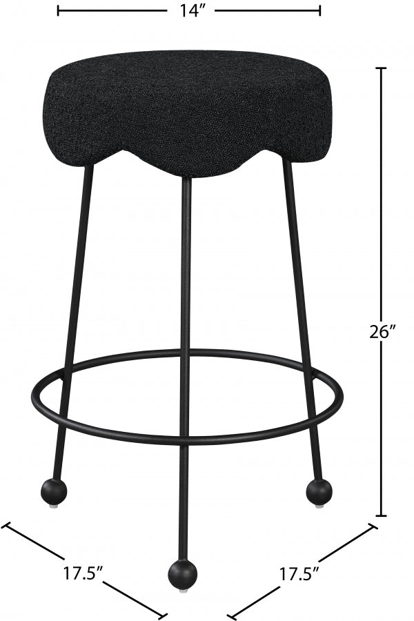 Fleur Black Boucle Fabric Counter Stool from Meridian - Luna Furniture