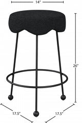 Fleur Black Boucle Fabric Counter Stool from Meridian - Luna Furniture