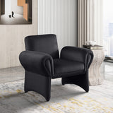 Black Fleurette Velvet Accent Chair from Meridian - Luna Furniture