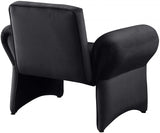 Black Fleurette Velvet Accent Chair from Meridian - Luna Furniture