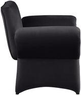 Black Fleurette Velvet Accent Chair from Meridian - Luna Furniture