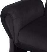 Black Fleurette Velvet Accent Chair from Meridian - Luna Furniture