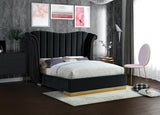 Flora Black Velvet King Bed from Meridian - Luna Furniture