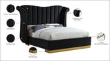 Flora Black Velvet King Bed from Meridian - Luna Furniture