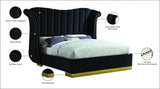 Flora Black Velvet Queen Bed from Meridian - Luna Furniture