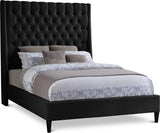 Fritz Black Velvet Full Bed from Meridian - Luna Furniture