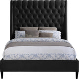 Fritz Black Velvet Full Bed from Meridian - Luna Furniture