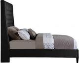 Fritz Black Velvet Full Bed from Meridian - Luna Furniture