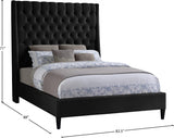 Fritz Black Velvet King Bed from Meridian - Luna Furniture