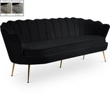 Gardenia Black Velvet Sofa from Meridian - Luna Furniture