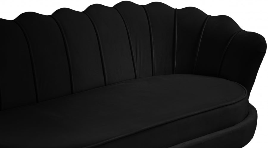 Gardenia Black Velvet Sofa from Meridian - Luna Furniture