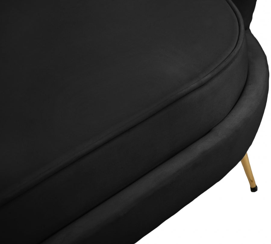 Gardenia Black Velvet Sofa from Meridian - Luna Furniture