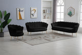 Gardenia Black Velvet Sofa from Meridian - Luna Furniture