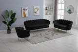 Gardenia Black Velvet Sofa from Meridian - Luna Furniture