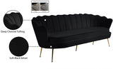 Gardenia Black Velvet Sofa from Meridian - Luna Furniture