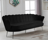 Gardenia Black Velvet Sofa from Meridian - Luna Furniture