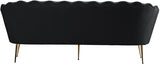 Gardenia Black Velvet Sofa from Meridian - Luna Furniture