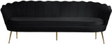 Gardenia Black Velvet Sofa from Meridian - Luna Furniture