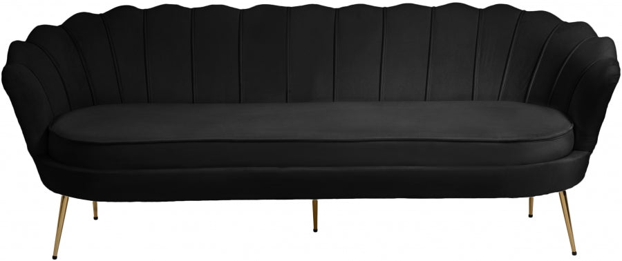 Gardenia Black Velvet Sofa from Meridian - Luna Furniture