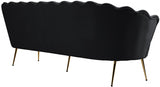 Gardenia Black Velvet Sofa from Meridian - Luna Furniture