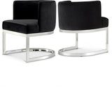 Gianna Black Velvet Dining Chair from Meridian - Luna Furniture