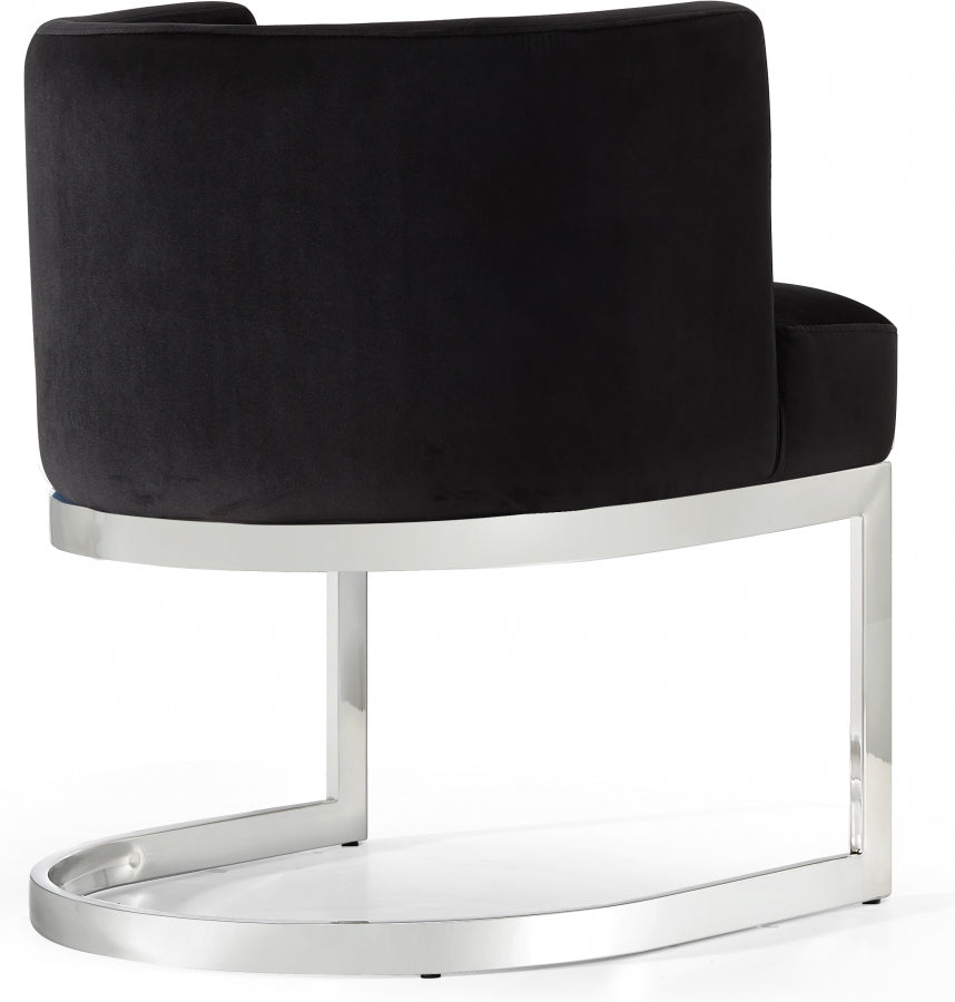 Gianna Black Velvet Dining Chair from Meridian - Luna Furniture