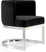 Gianna Black Velvet Dining Chair from Meridian - Luna Furniture