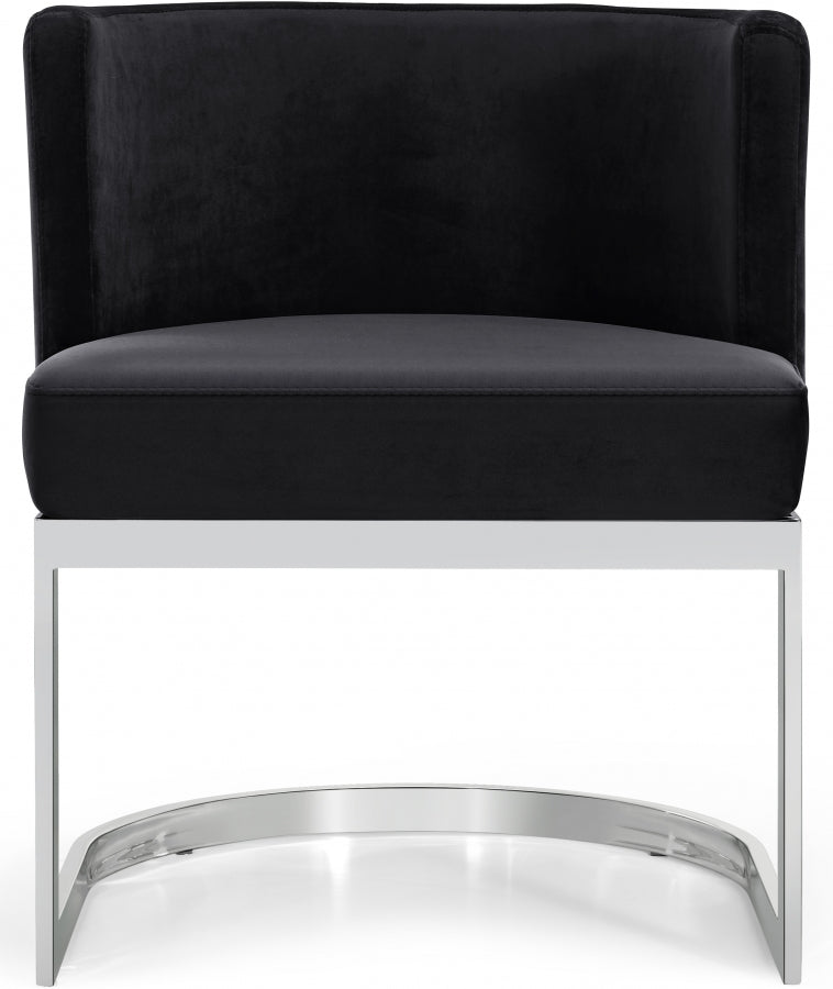 Gianna Black Velvet Dining Chair from Meridian - Luna Furniture