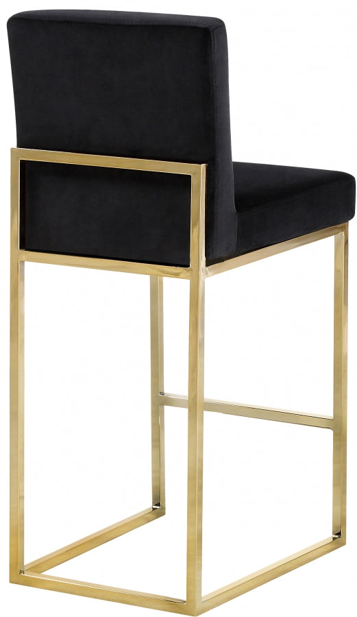 Giselle Black Velvet Counter Stool from Meridian - Luna Furniture