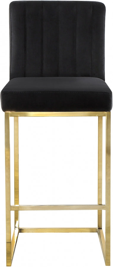 Giselle Black Velvet Counter Stool from Meridian - Luna Furniture