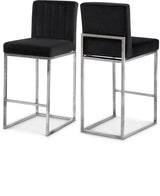 Giselle Black Velvet Counter Stool from Meridian - Luna Furniture