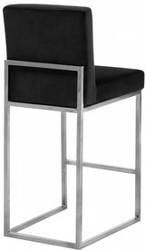 Giselle Black Velvet Counter Stool from Meridian - Luna Furniture