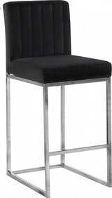 Giselle Black Velvet Counter Stool from Meridian - Luna Furniture