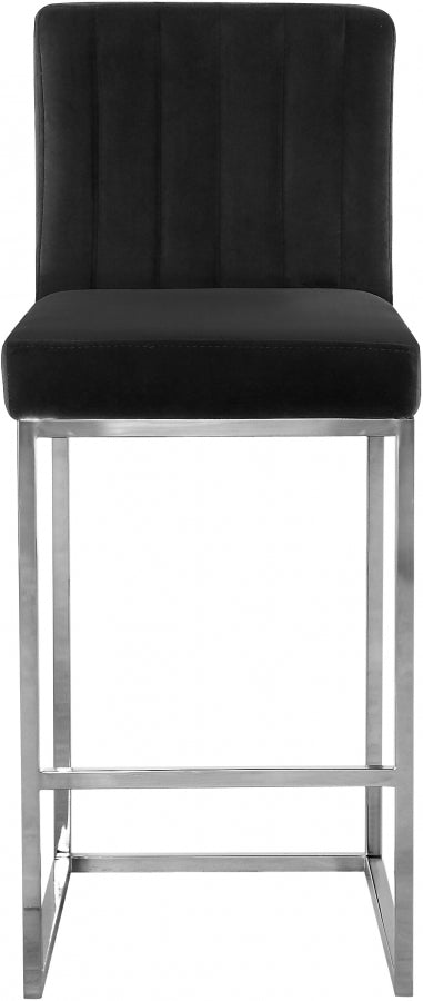 Giselle Black Velvet Counter Stool from Meridian - Luna Furniture