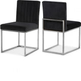 Giselle Black Velvet Dining Chair, Set of 2 from Meridian - Luna Furniture