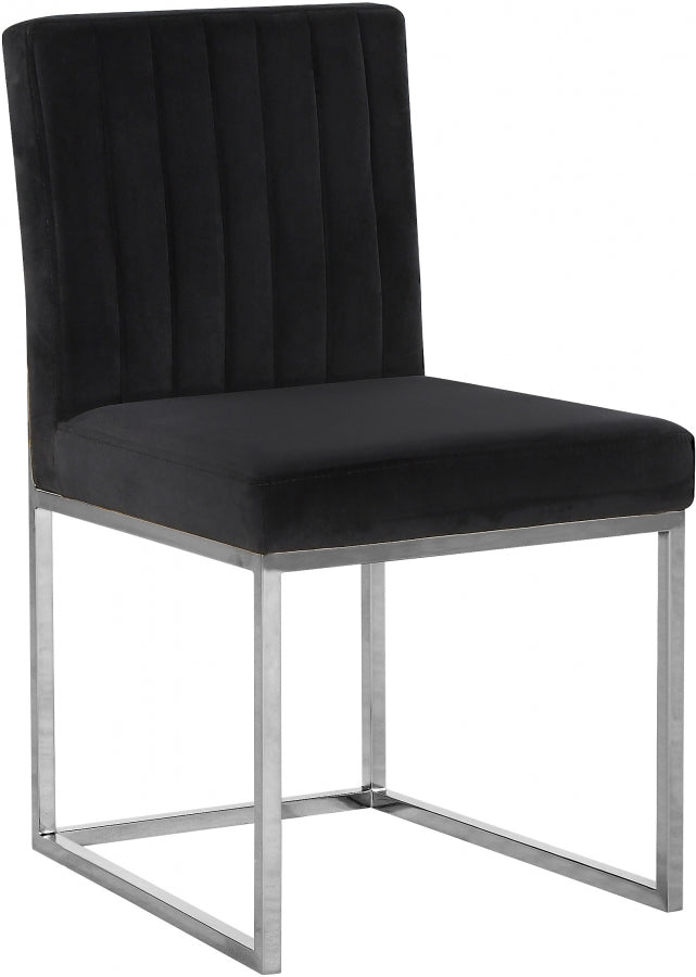 Giselle Black Velvet Dining Chair, Set of 2 from Meridian - Luna Furniture