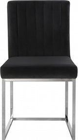 Giselle Black Velvet Dining Chair, Set of 2 from Meridian - Luna Furniture