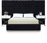 Grande Black Velvet King Bed from Meridian - Luna Furniture