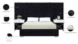 Grande Black Velvet King Bed from Meridian - Luna Furniture