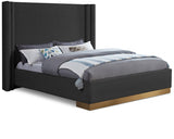 Black Halton Boucle Fabric King Bed from Meridian - Luna Furniture