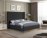 Black Halton Boucle Fabric King Bed from Meridian - Luna Furniture