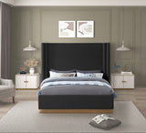 Black Halton Boucle Fabric King Bed from Meridian - Luna Furniture