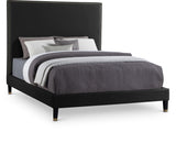 Harlie Black Velvet Queen Bed from Meridian - Luna Furniture