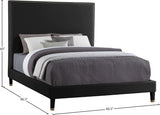 Harlie Black Velvet Queen Bed from Meridian - Luna Furniture