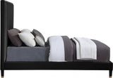 Harlie Black Velvet Queen Bed from Meridian - Luna Furniture