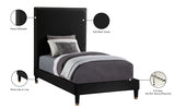 Harlie Black Velvet Twin Bed from Meridian - Luna Furniture