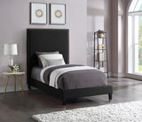 Harlie Black Velvet Twin Bed from Meridian - Luna Furniture