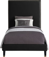 Harlie Black Velvet Twin Bed from Meridian - Luna Furniture