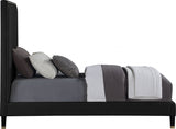 Harlie Black Velvet Twin Bed from Meridian - Luna Furniture