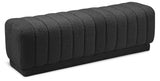 Heathrow Black Ottoman | Bench from Meridian - Luna Furniture